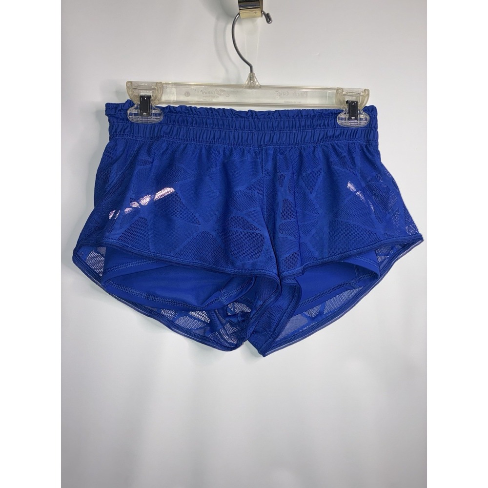 Lululemon Shorts Women's Size 4 Athletica Blue Mesh 2-In-1 Athletic Running Flaw